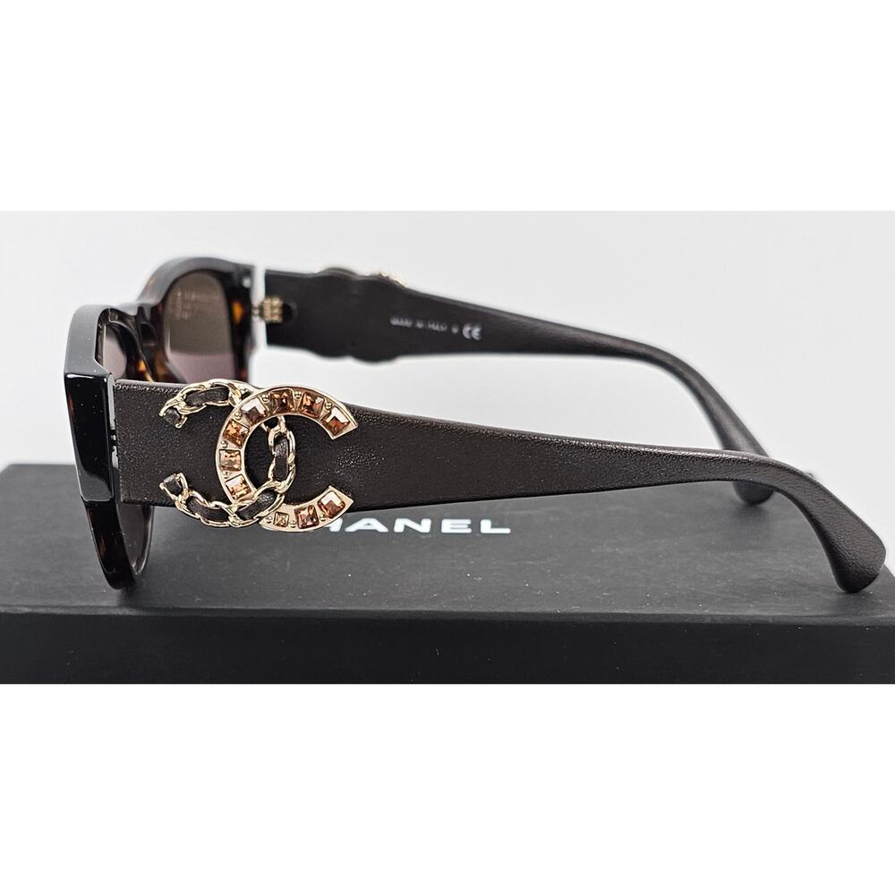 CHANEL Rectangle DARK HAVANA BROWN Sunglasses